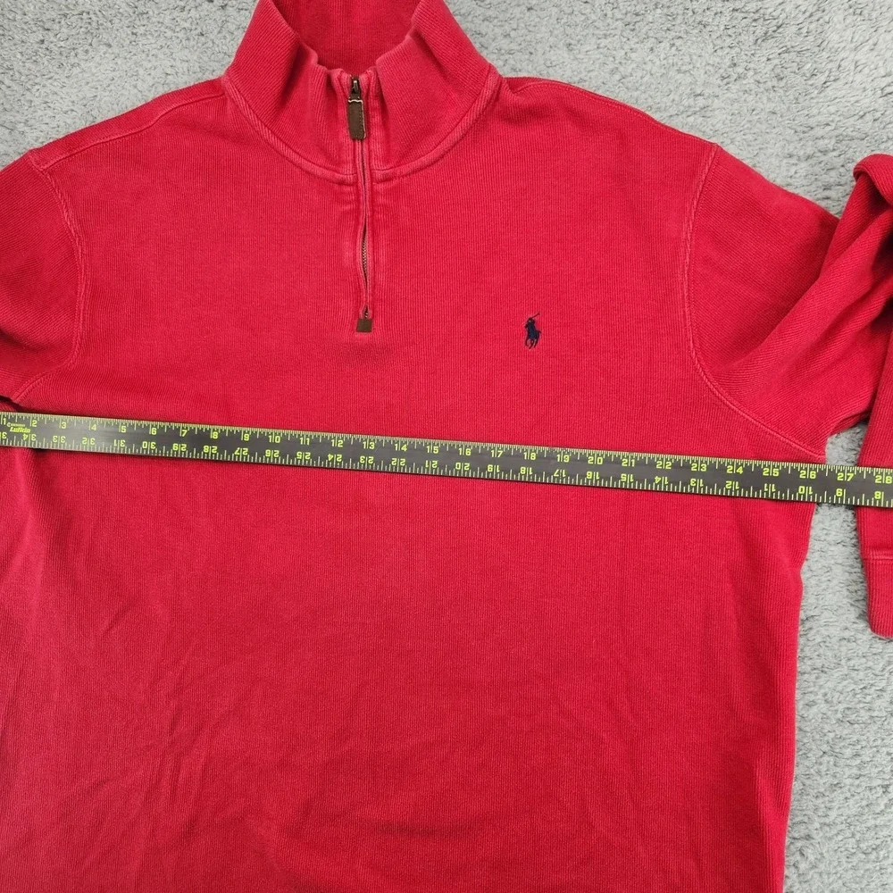 Polo Ralph Lauren 1/4 Zip Pullover Sweater Mens Size 2XL Red Vintage Pony